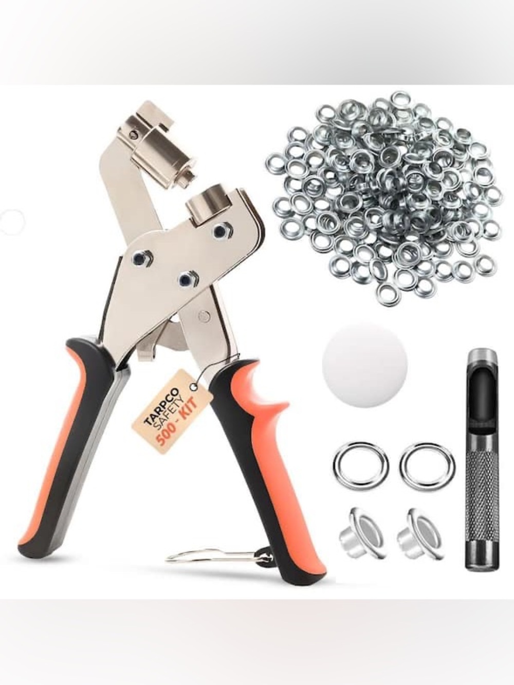Tarpco Heavy-Duty Grommet Pliers Kit - Black & Orange with accessories